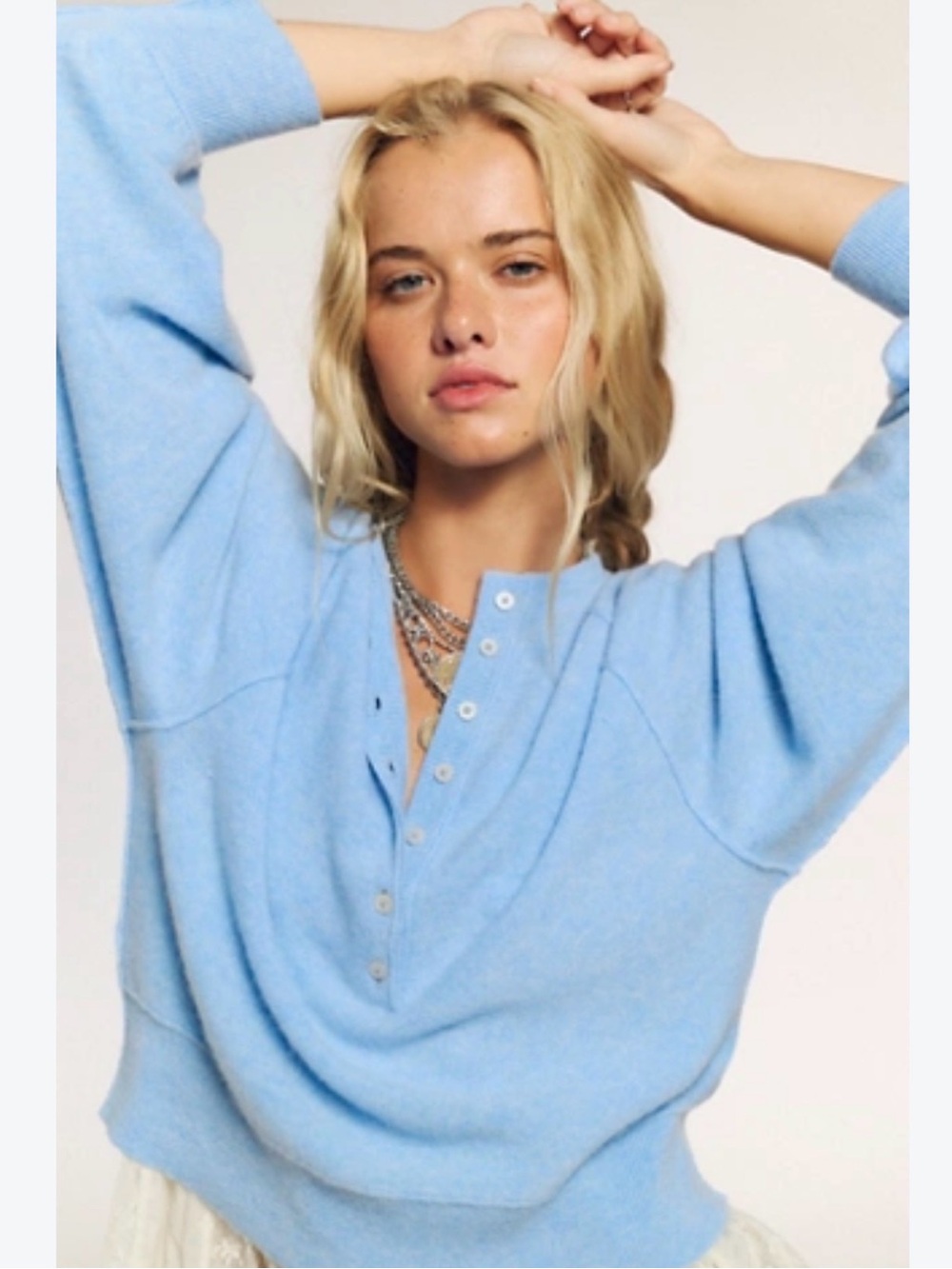Free people Porta Cashmere Henley sweater